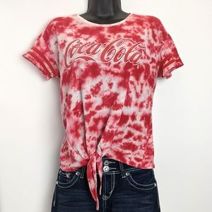 Coca-Cola Tie Dye Tie Front Graphic Top